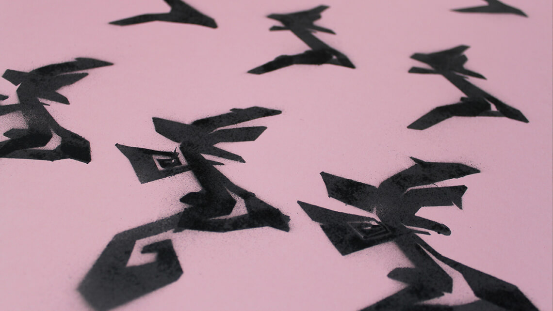 Pochoir typographie graffiti